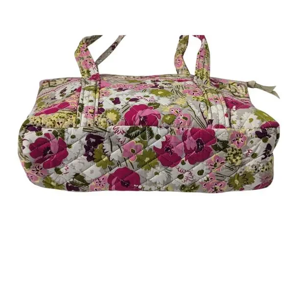 Make Me Blush Vera Bradley Shoulder Bag Floral Quilted Purse Pink Green Flowers - Picture 8 of 11